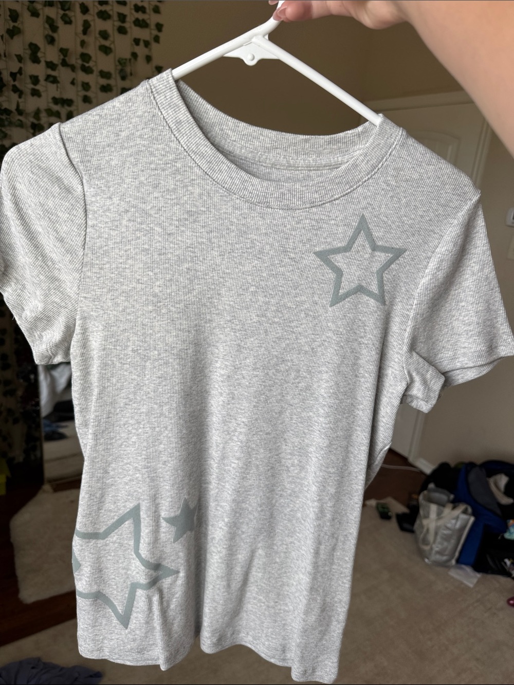 Hollister Light Gray Ribbed Tee